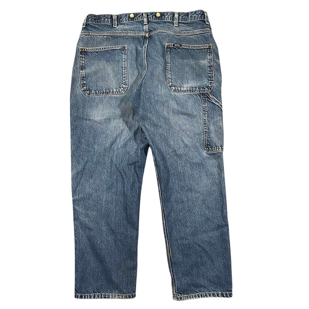 Vintage Key Workwear Denim Jeans Mens 36x29 Faded Distressed Work Pants - Picture 5 of 6